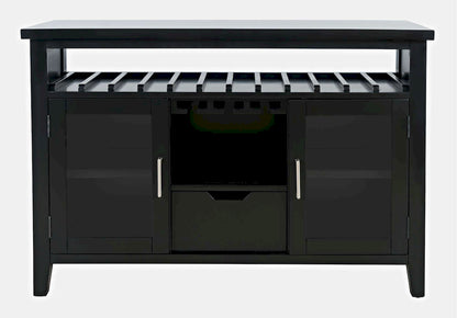 Jofran - Urban Icon 48in Buffet Server with Wine Rack and Stemware Rack - Black - 2004-48 view 1
