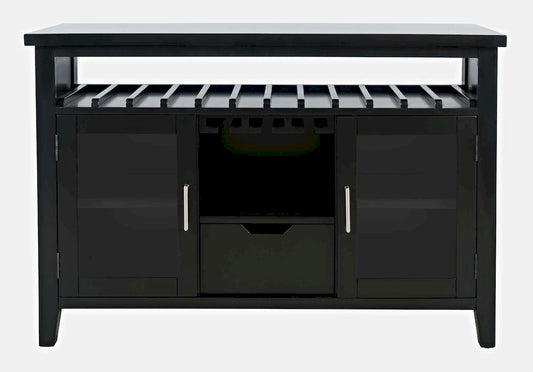 Jofran - Urban Icon 48in Buffet Server with Wine Rack and Stemware Rack - Black - 2004-48 view 1
