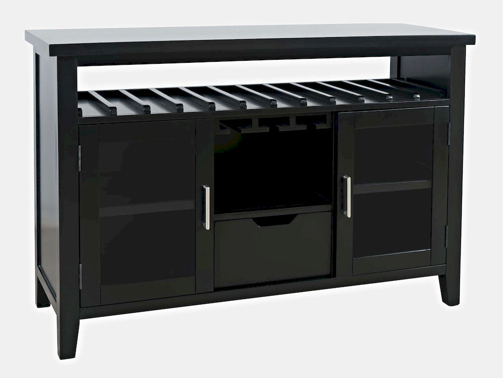 Jofran - Urban Icon 48in Buffet Server with Wine Rack and Stemware Rack - Black - 2004-48 view 2