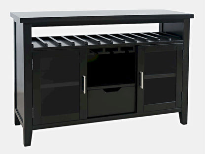 Jofran - Urban Icon 48in Buffet Server with Wine Rack and Stemware Rack - Black - 2004-48 view 2