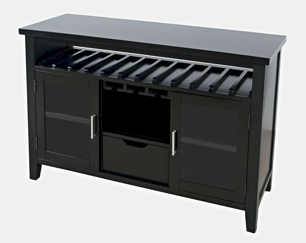Jofran - Urban Icon 48in Buffet Server with Wine Rack and Stemware Rack - Black - 2004-48 view 3