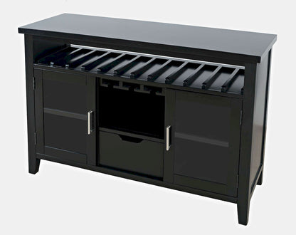 Jofran - Urban Icon 48in Buffet Server with Wine Rack and Stemware Rack - Black - 2004-48 view 3