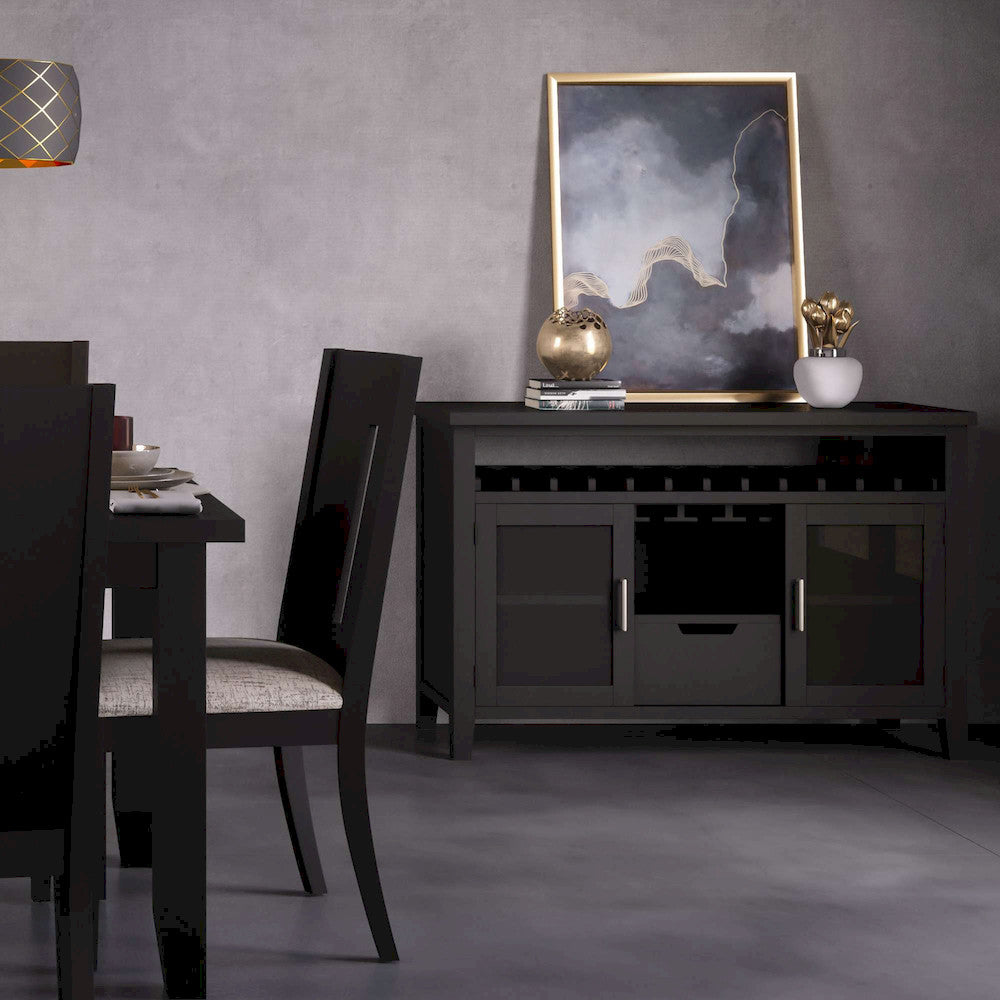 Jofran - Urban Icon 48in Buffet Server with Wine Rack and Stemware Rack - Black - 2004-48 view 10
