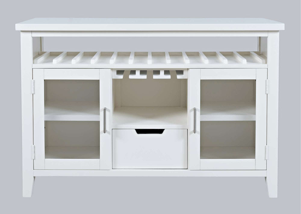 Jofran - Urban Icon 48in Buffet Server with Wine Rack and Stemware Rack - White - 2003-48 view 1