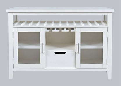 Jofran - Urban Icon 48in Buffet Server with Wine Rack and Stemware Rack - White - 2003-48 view 1