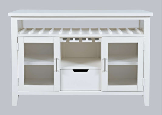 Jofran - Urban Icon 48in Buffet Server with Wine Rack and Stemware Rack - White - 2003-48 view 1
