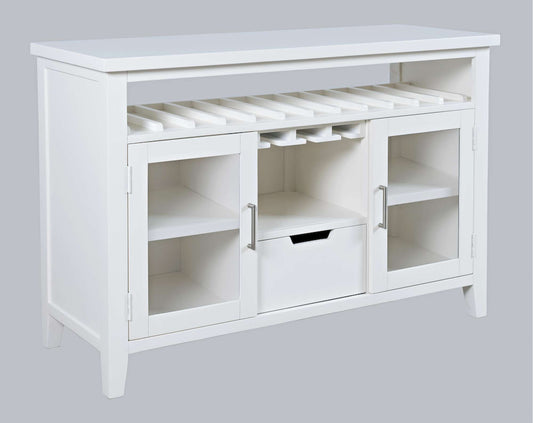 Jofran - Urban Icon 48in Buffet Server with Wine Rack and Stemware Rack - White - 2003-48 view 2