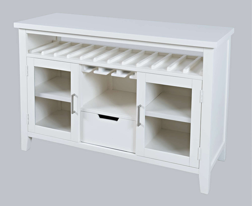 Jofran - Urban Icon 48in Buffet Server with Wine Rack and Stemware Rack - White - 2003-48 view 3