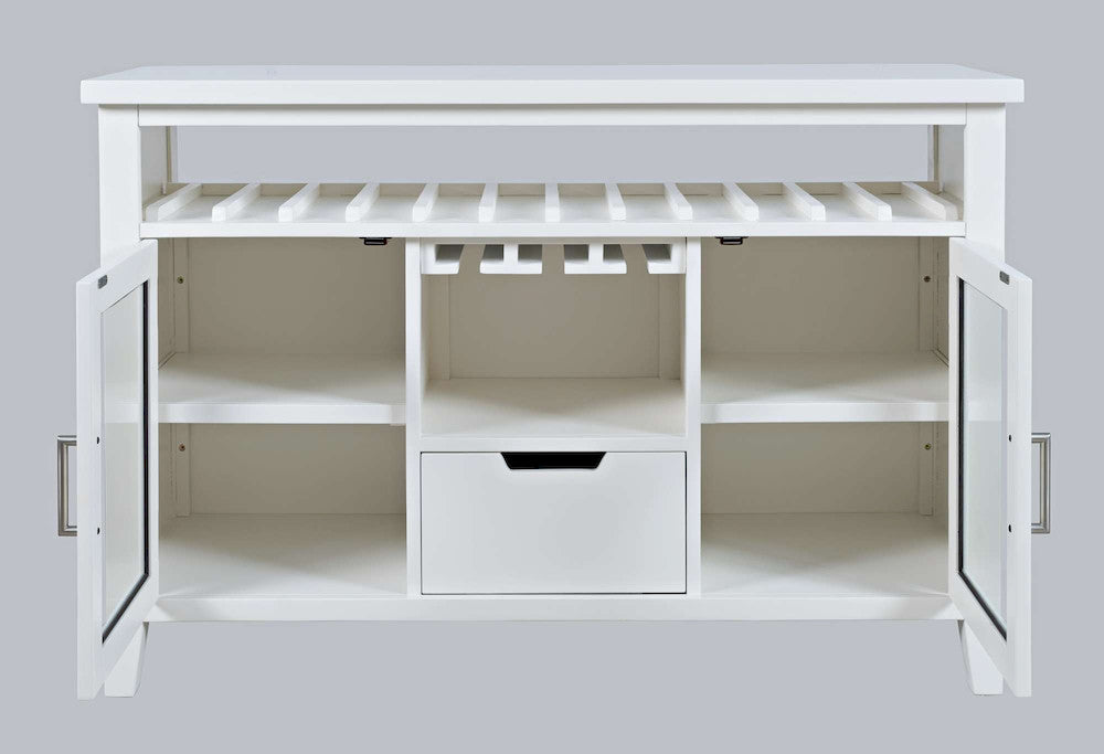 Jofran - Urban Icon 48in Buffet Server with Wine Rack and Stemware Rack - White - 2003-48 view 7