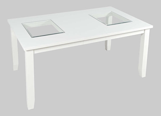 Jofran - Urban Icon 66in Extension Glass Inlay Dining Table - White - 2003-66 view 2