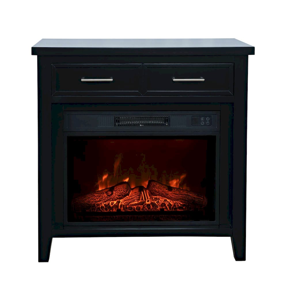 Jofran - Urban Icon Contemporary 32in Electric Fireplace Console TV Stand in Black - 2001-FP32 view 1