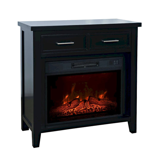 Jofran - Urban Icon Contemporary 32in Electric Fireplace Console TV Stand in Black - 2001-FP32 view 2