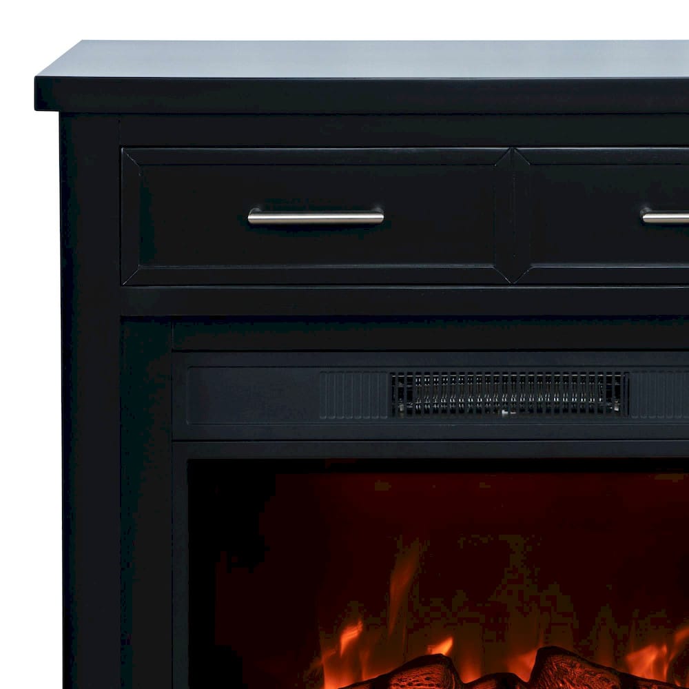 Jofran - Urban Icon Contemporary 32in Electric Fireplace Console TV Stand in Black - 2001-FP32 view 7