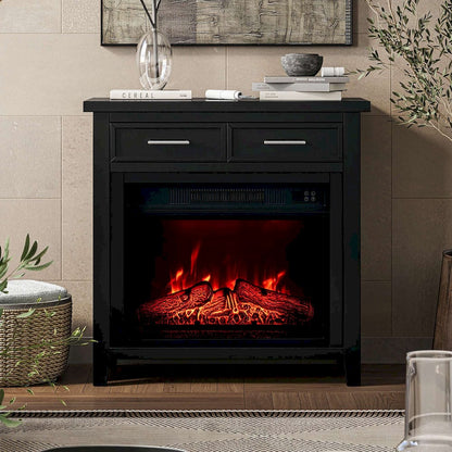 Jofran - Urban Icon Contemporary 32in Electric Fireplace Console TV Stand in Black - 2001-FP32 view 11