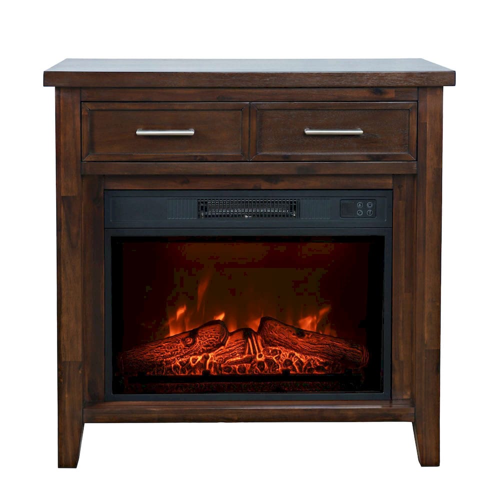 Jofran - Urban Icon Contemporary 32in Electric Fireplace Console TV Stand in Merlot Finish - 2002-FP32 view 1