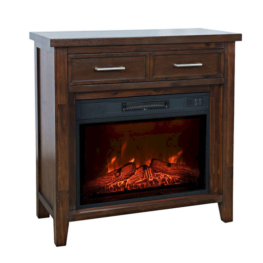 Jofran - Urban Icon Contemporary 32in Electric Fireplace Console TV Stand in Merlot Finish - 2002-FP32 view 2