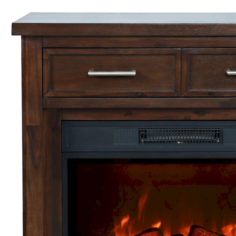 Jofran - Urban Icon Contemporary 32in Electric Fireplace Console TV Stand in Merlot Finish - 2002-FP32 view 6