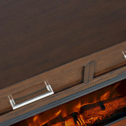 Jofran - Urban Icon Contemporary 32in Electric Fireplace Console TV Stand in Merlot Finish - 2002-FP32 view 8