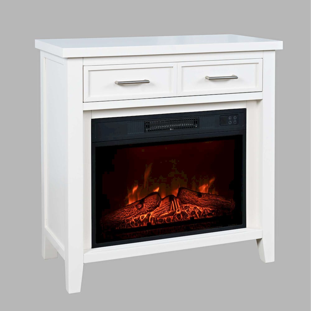 Jofran - Urban Icon Contemporary 32in Electric Fireplace Console TV Stand in White - 2000-FP32 view 1