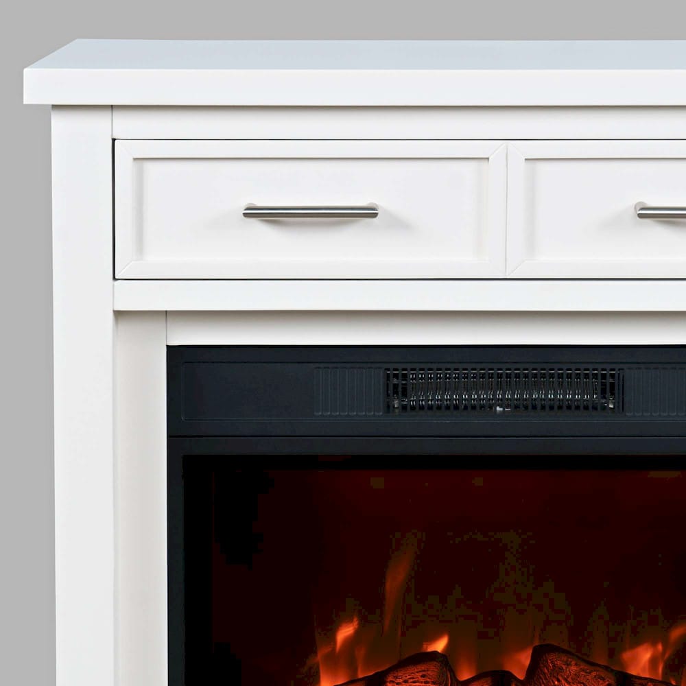 Jofran - Urban Icon Contemporary 32in Electric Fireplace Console TV Stand in White - 2000-FP32 view 6