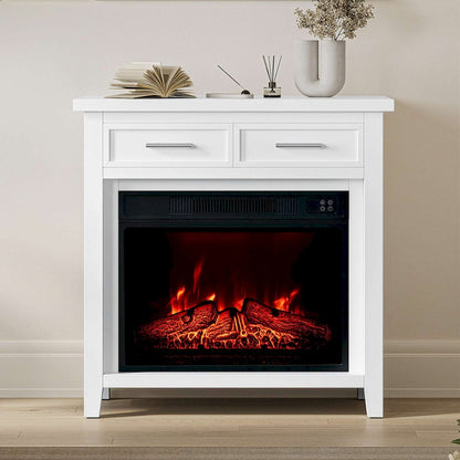 Jofran - Urban Icon Contemporary 32in Electric Fireplace Console TV Stand in White - 2000-FP32 view 10