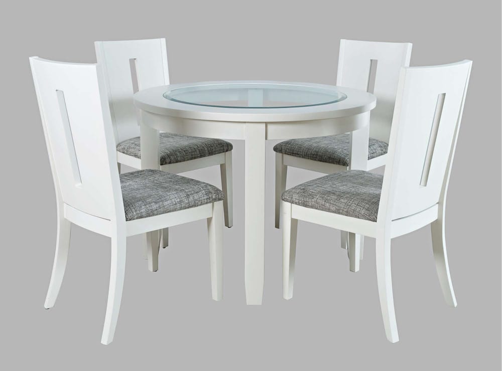 Jofran - Urban Icon Contemporary 42in Round Five-Piece Dining Set with Upholstered Chairs - 2003-42D-5 view 1