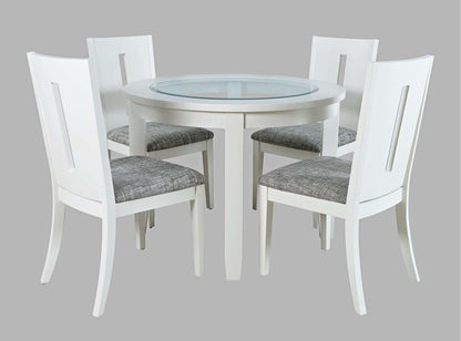 Jofran - Urban Icon Contemporary 42in Round Five-Piece Dining Set with Upholstered Chairs - 2003-42D-5 view 1