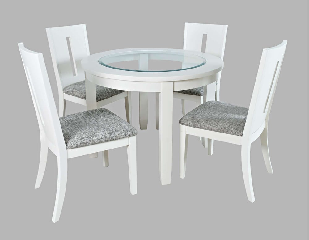 Jofran - Urban Icon Contemporary 42in Round Five-Piece Dining Set with Upholstered Chairs - 2003-42D-5 view 3