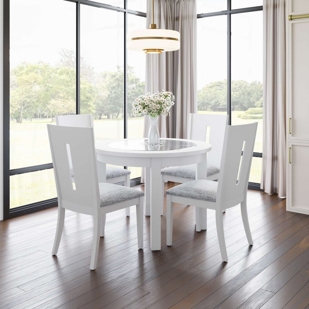 Jofran - Urban Icon Contemporary 42in Round Five-Piece Dining Set with Upholstered Chairs - 2003-42D-5 view 11