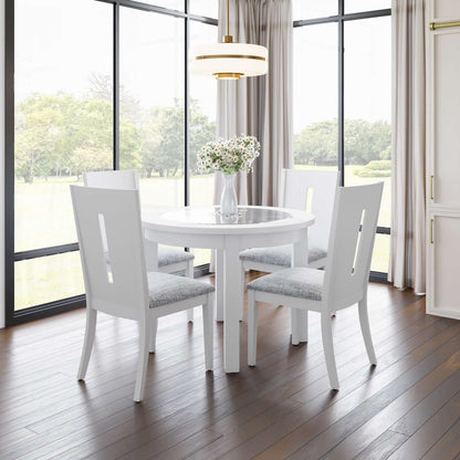 Jofran - Urban Icon Contemporary 42in Round Five-Piece Dining Set with Upholstered Chairs - 2003-42D-5 view 11