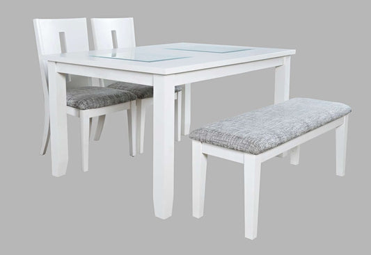 Jofran - Urban Icon Contemporary 66in Four-Piece Dining Set with Upholstered Chairs and Bench - 2003-66D-4 view 1