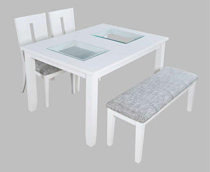 Jofran - Urban Icon Contemporary 66in Four-Piece Dining Set with Upholstered Chairs and Bench - 2003-66D-4 view 2