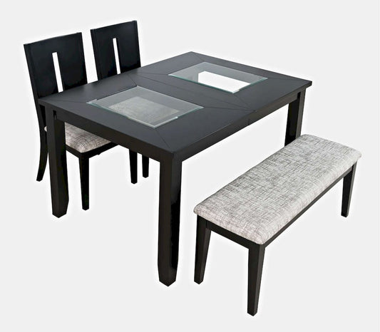 Jofran - Urban Icon Contemporary 66in Four-Piece Dining Set with Upholstered Chairs and Bench - 2004-66D-4 view 1