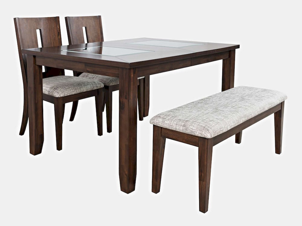 Jofran - Urban Icon Contemporary 66in Four-Piece Dining Set with Upholstered Chairs and Bench - 2005-66D-4 view 1