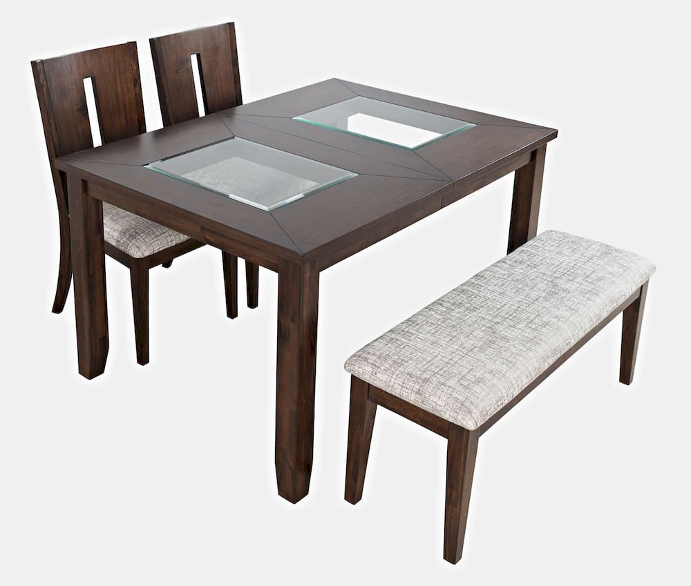 Jofran - Urban Icon Contemporary 66in Four-Piece Dining Set with Upholstered Chairs and Bench - 2005-66D-4 view 2