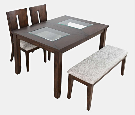 Jofran - Urban Icon Contemporary 66in Four-Piece Dining Set with Upholstered Chairs and Bench - 2005-66D-4 view 2