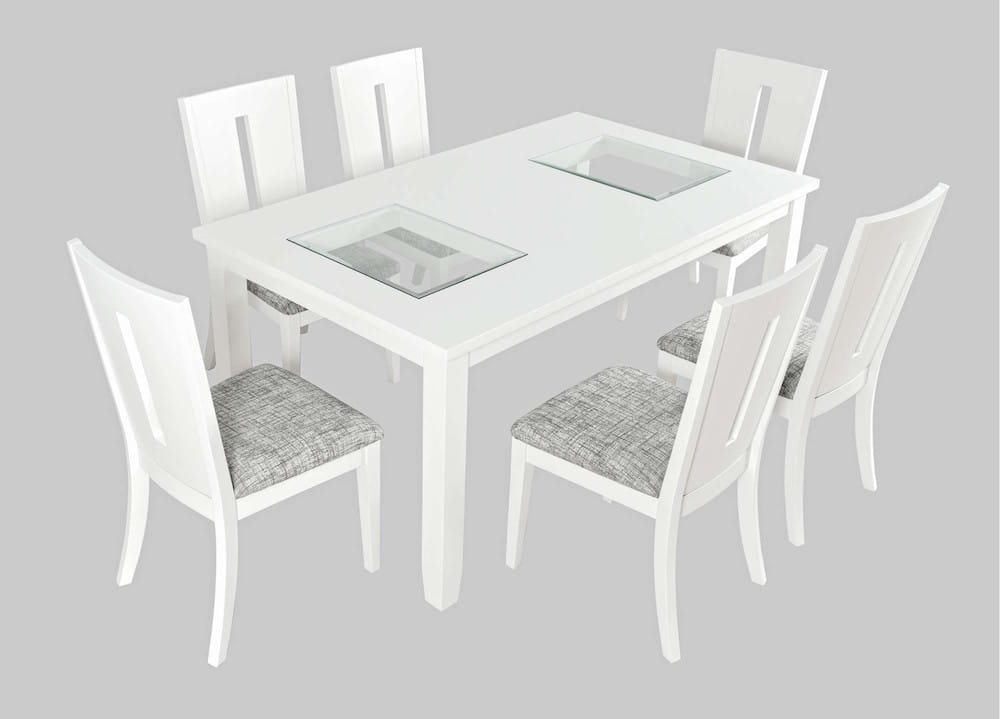 Jofran - Urban Icon Contemporary 66in Seven-Piece Dining Set with Upholstered Chairs - 2003-66D-7 view 2