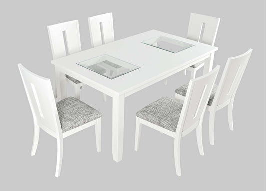 Jofran - Urban Icon Contemporary 66in Seven-Piece Dining Set with Upholstered Chairs - 2003-66D-7 view 2