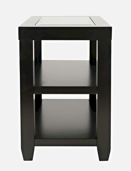 Jofran - Urban Icon Glass Inlay Chair Side End Table with Storage - Black - 2001-7 view 1