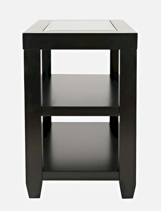Jofran - Urban Icon Glass Inlay Chair Side End Table with Storage - Black - 2001-7 view 1