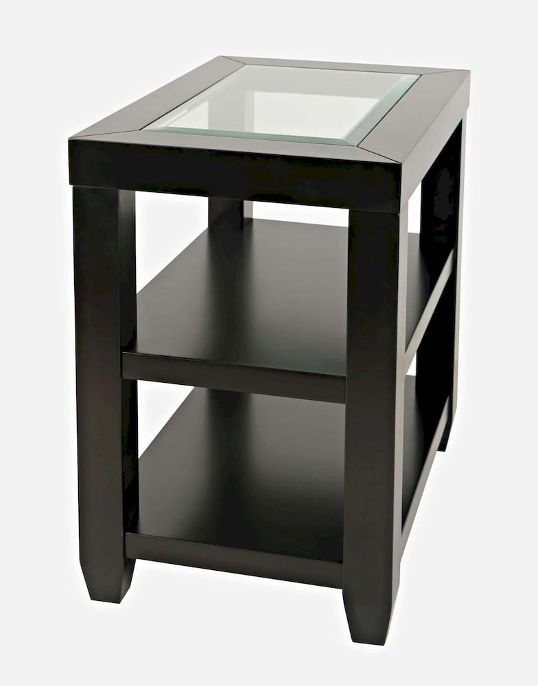 Jofran - Urban Icon Glass Inlay Chair Side End Table with Storage - Black - 2001-7 view 3