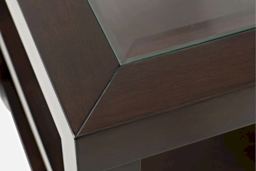 Jofran - Urban Icon Glass Inlay Chair Side End Table with Storage - Merlot - 2002-7 view 4