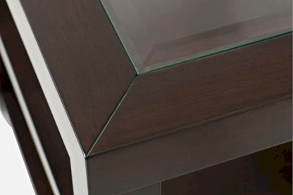 Jofran - Urban Icon Glass Inlay Chair Side End Table with Storage - Merlot - 2002-7 view 4