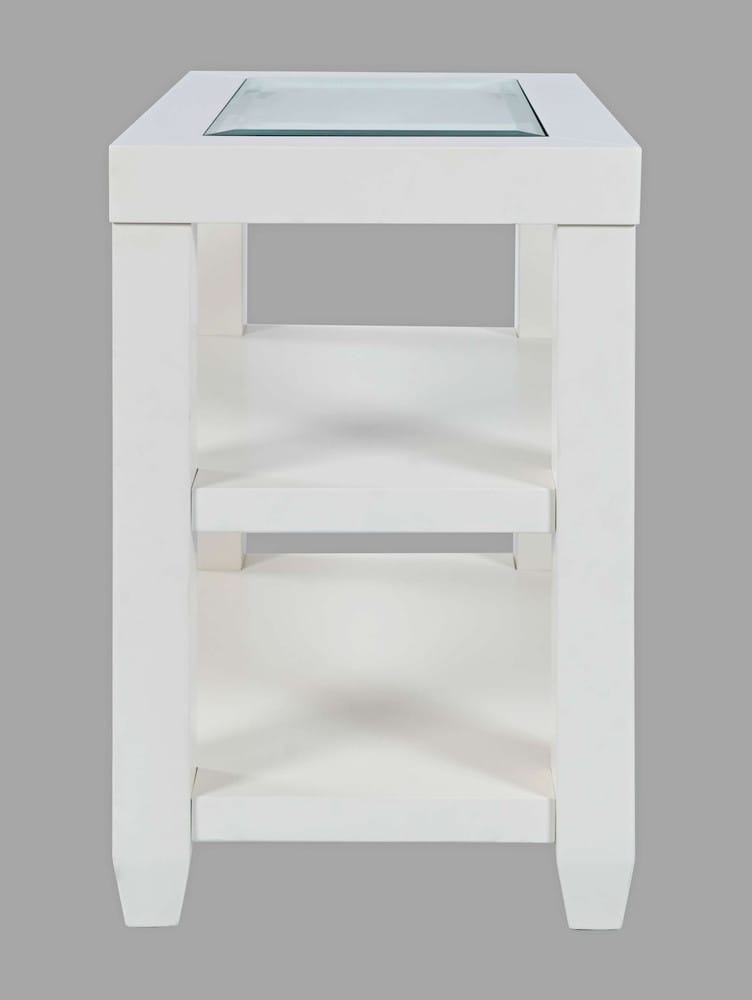 Jofran - Urban Icon Glass Inlay Chair Side End Table with Storage - White - 2000-7 view 1