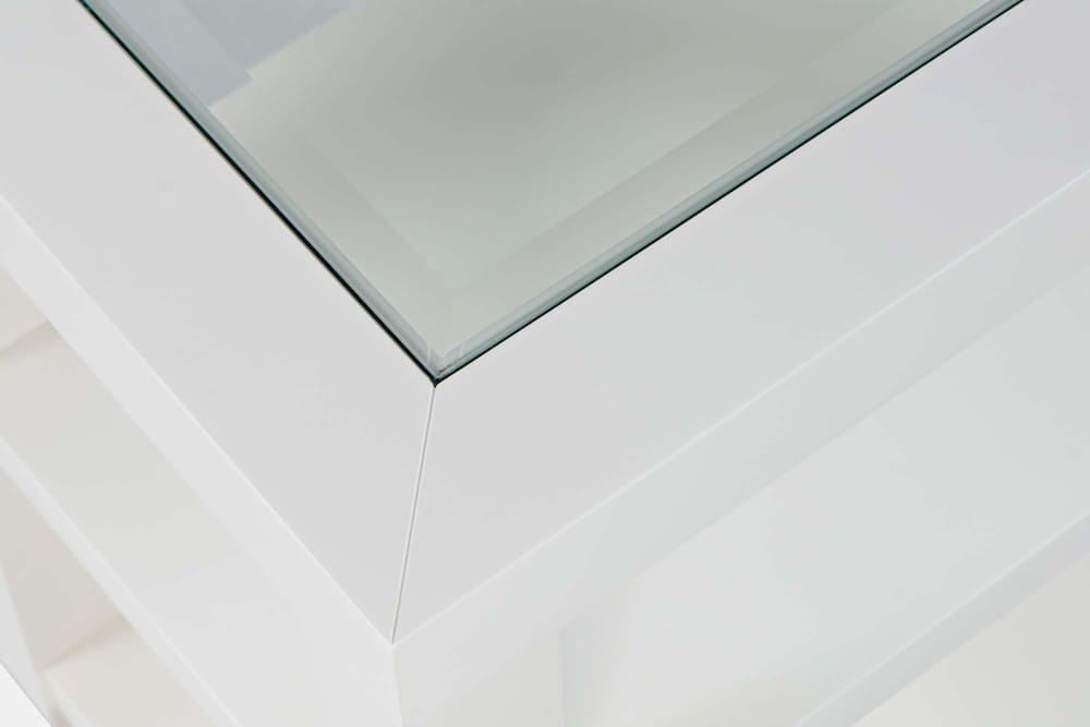 Jofran - Urban Icon Glass Inlay Chair Side End Table with Storage - White - 2000-7 view 4