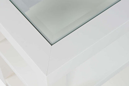 Jofran - Urban Icon Glass Inlay Chair Side End Table with Storage - White - 2000-7 view 4