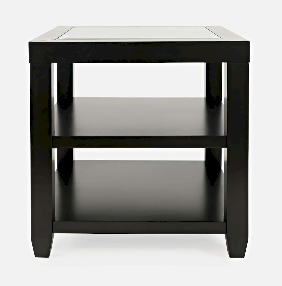 Jofran - Urban Icon Glass Inlay End Table with Storage - Black - 2001-3 view 1