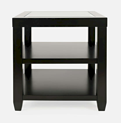 Jofran - Urban Icon Glass Inlay End Table with Storage - Black - 2001-3 view 1