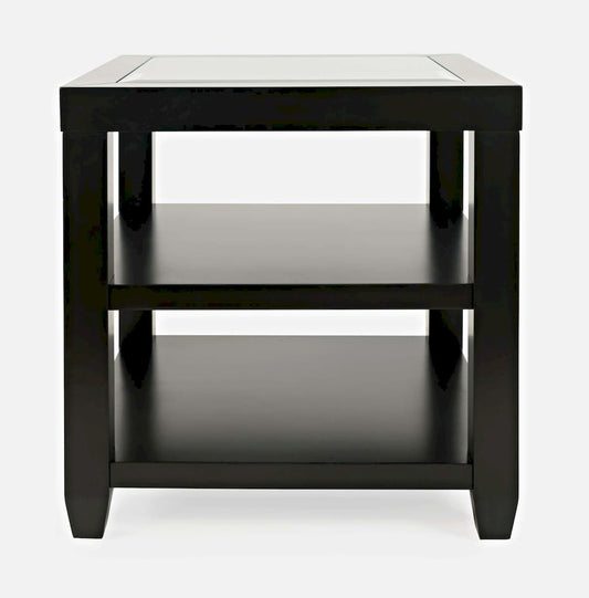Jofran - Urban Icon Glass Inlay End Table with Storage - Black - 2001-3 view 1