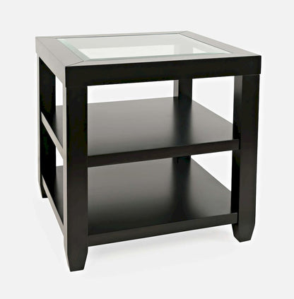 Jofran - Urban Icon Glass Inlay End Table with Storage - Black - 2001-3 view 2
